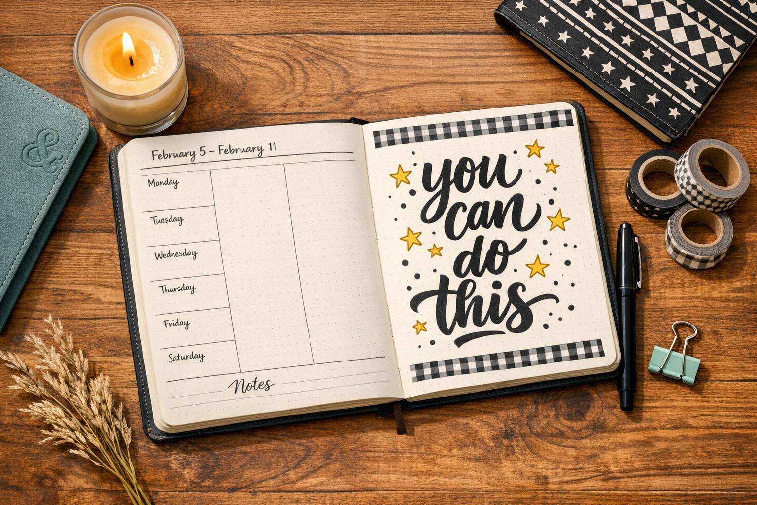 What Is Fresh Start 30 – planning with clarity and encouragement - Fresh Start 30: A Journey To Better Health Open planner on a wooden desk showing a weekly layout and the handwritten phrase “you can do this,” representing structure and encouragement.